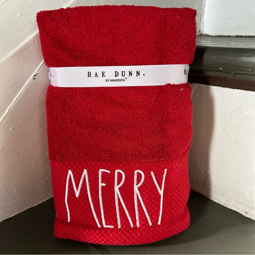 Rae Dunn MERRY Hand Towels